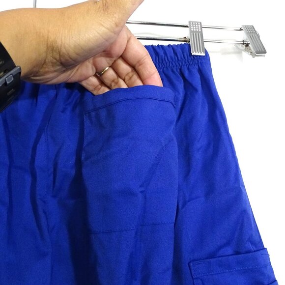 Spread Good Cheer Royal Blue Scrub Pants Bootcut Women Size S TALL With Pockets - Picture 7 of 13